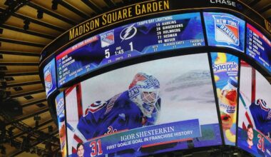 Rangers' Igor Shesterkin becomes the 18th NHL goaltender to score a goal