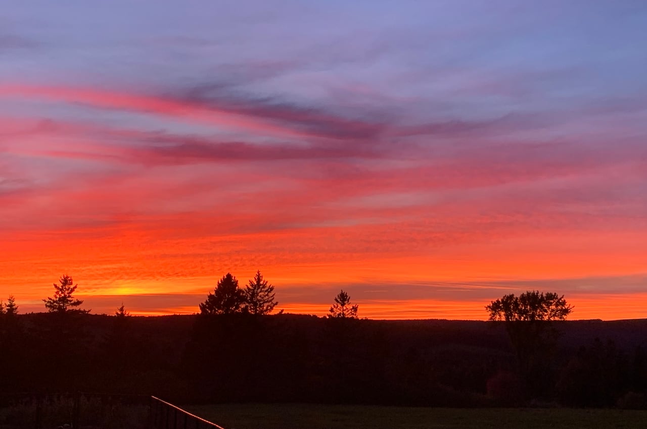 An orange and blue sunset
