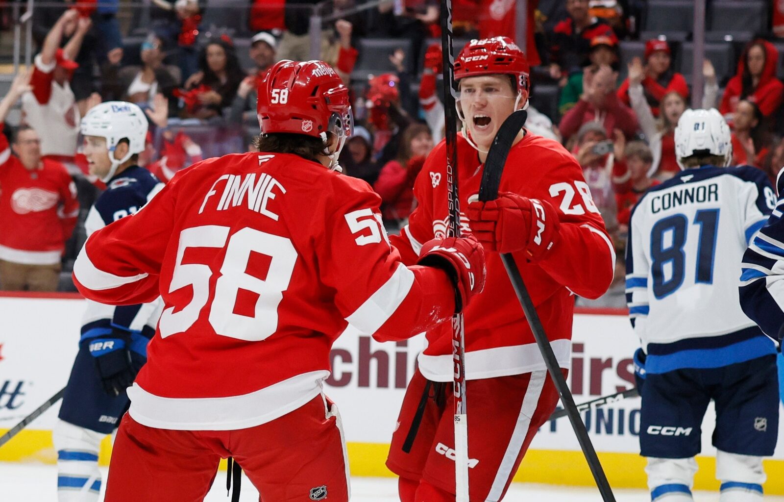 Kyle Connor has hand in all 3 goals in narrow win over Red Wings – Winnipeg Free Press