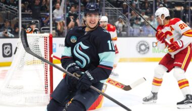 Samoskevich scores twice and Kraken beat Flames 6-1 in home opener as Calgary stays winless | NanaimoNewsNOW