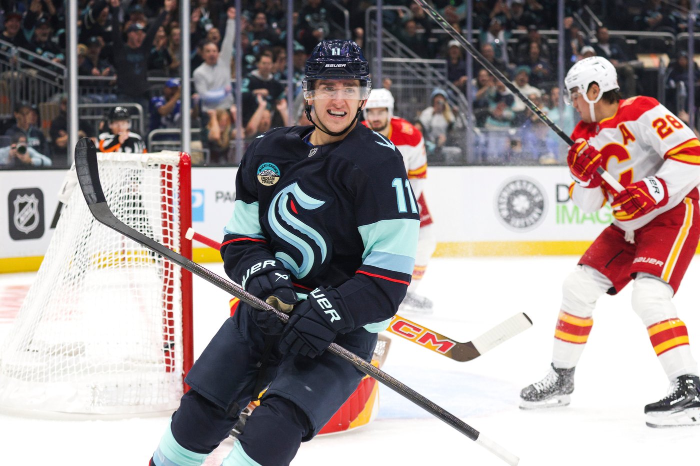 Samoskevich scores twice and Kraken beat Flames 6-1 in home opener as Calgary stays winless | NanaimoNewsNOW