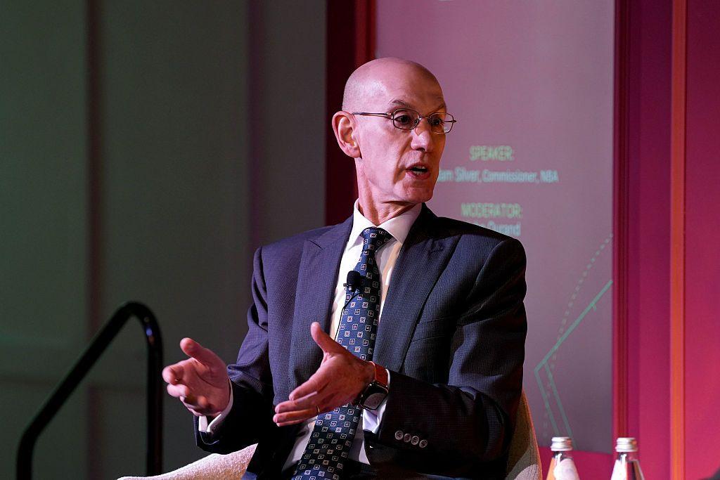 Adam Silver speaks onstage during Puck x MoffettNathanson's In the Arena at Second NYC on October 01, 2026 in New York City.