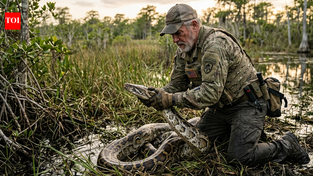 A retired US Army veteran has spent 11 years hunting Burmese pythons in the Everglades; Florida pays up to $18 an hour, but every catch demands a close encounter | World News
