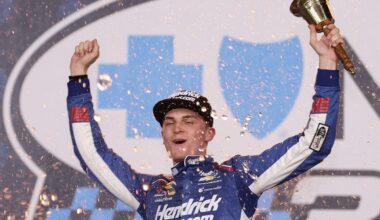 Corey Day wins Charlotte NASCAR O'Reilly race with three-wide pass for the lead
