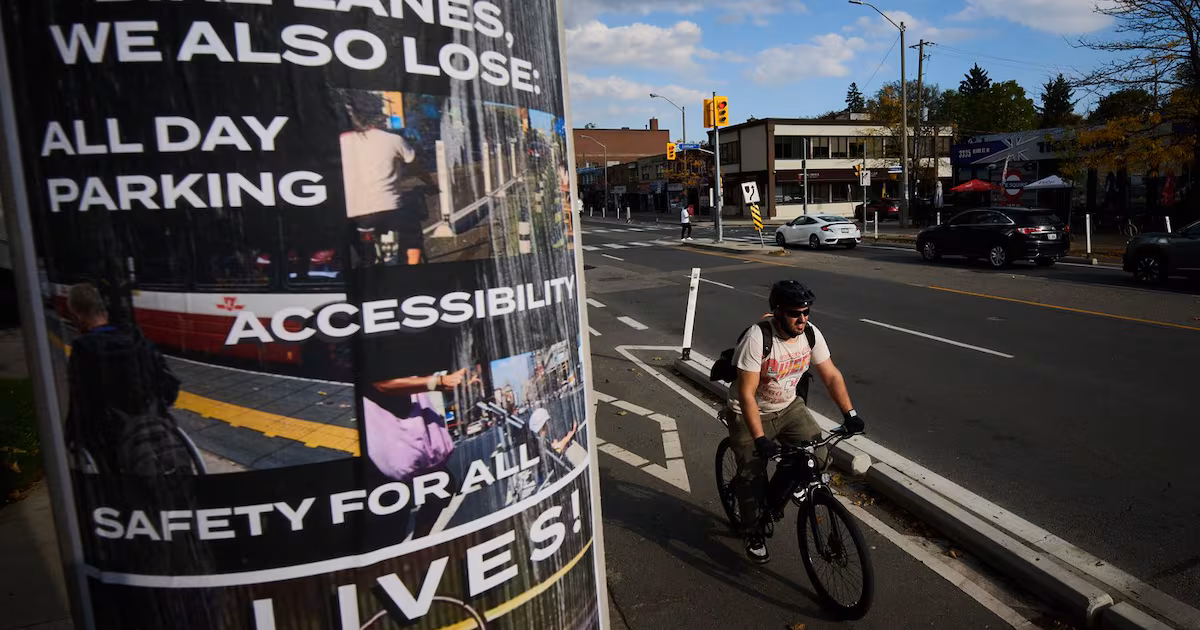 Cycling protest blocks Toronto bike lane removal work along Bloor Street stretch - CTV News