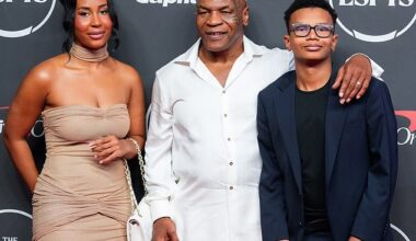 Mike Tyson and his wife Lakiha Spicer are being sued for £1.5million after the boxing legend refused to appear alongside a talking pigeon in a lucrative publicity campaign (couple pictured with their 14-year-old son Morocco Tyson, right)