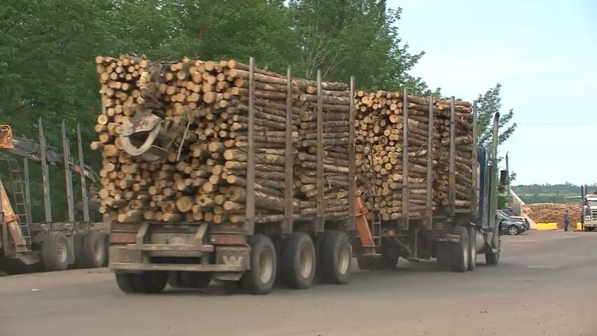 A truck with lumber