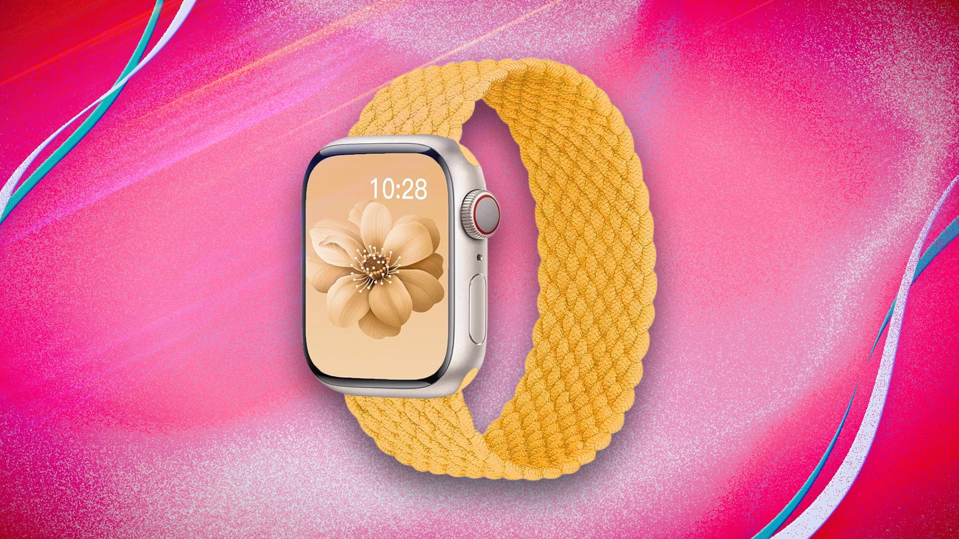 Apple Watch Solo loop band on a CNET Prime Day background