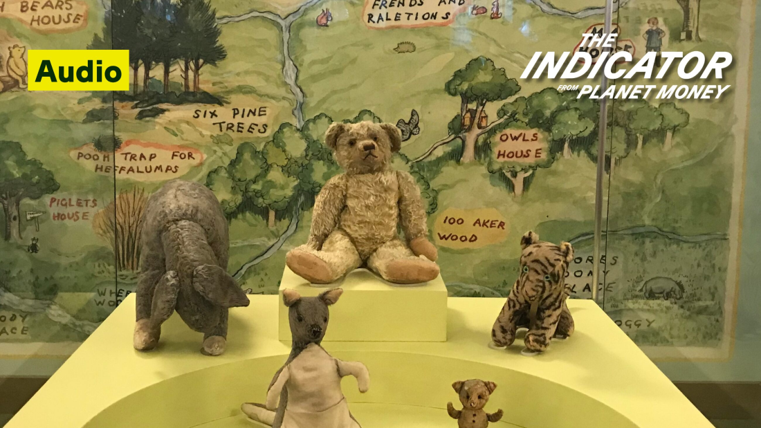 The original dolls that inspired Winnie the Pooh stories, presented at New York Public Library.