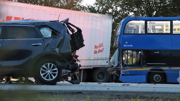 Highway 99 closed in Surrey, B.C., after multi-vehicle crash