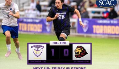 Men's Soccer Clinches SCAC Tournament Berth With 1-0 Shutout at St. Thomas