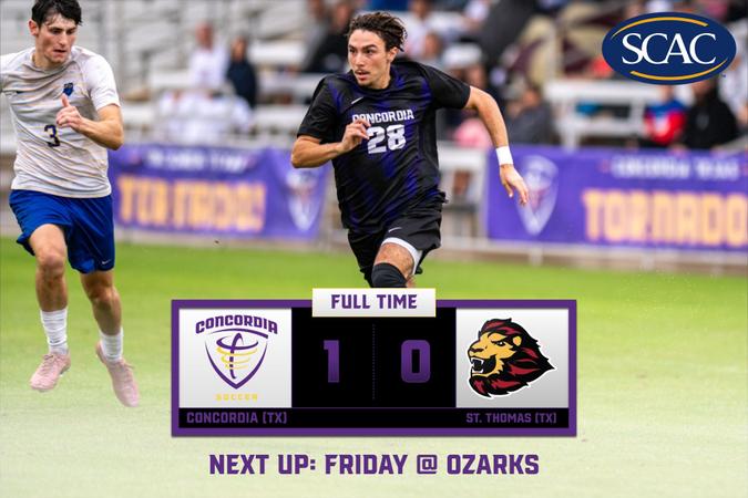 Men's Soccer Clinches SCAC Tournament Berth With 1-0 Shutout at St. Thomas