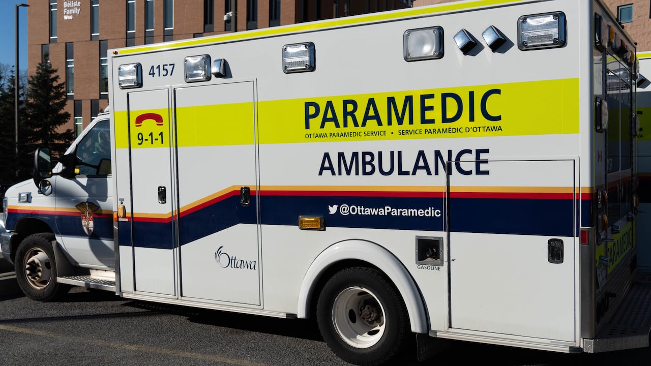 An image of an Ottawa Paramedic Service ambulance in a parking lot.