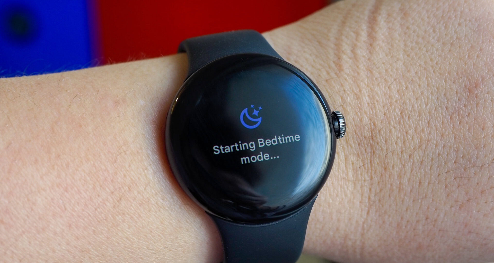 Google Pixel Watch showing bedtime mode