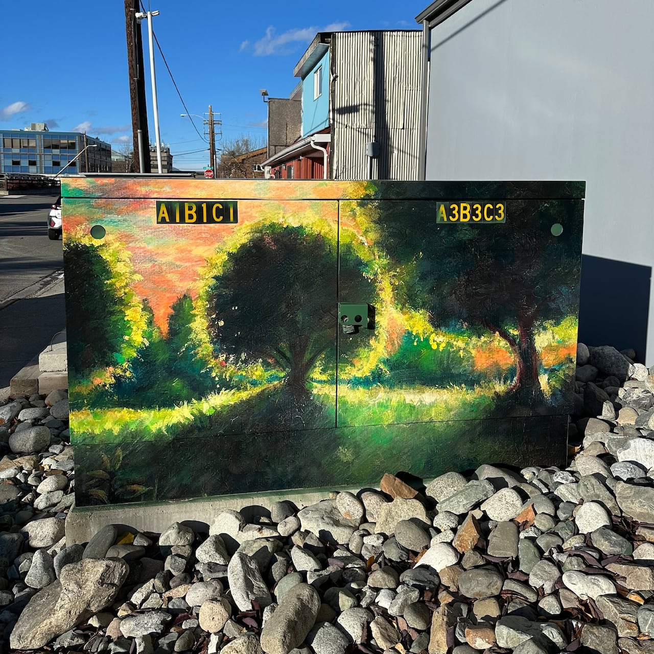 A painted utility box