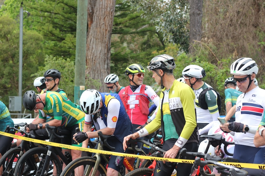 Cyclists lined up prior to Saturday's race in Nannup.