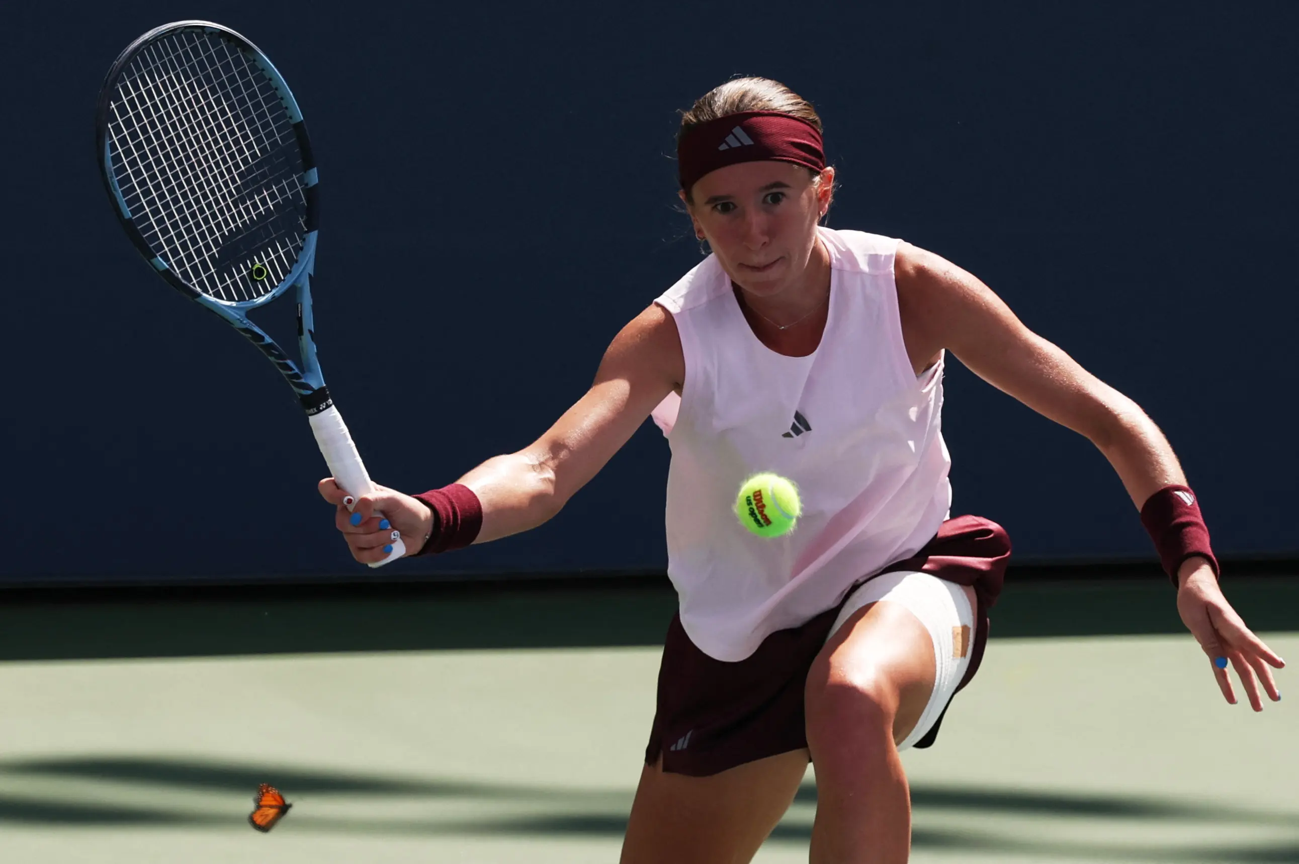 Nikola Bartunkova in action ahead of WTA Wuhan.