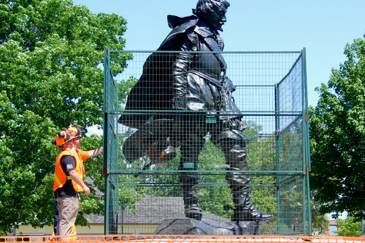 Stored Champlain statuary in Orillia vandalized, pieces cut with power tools