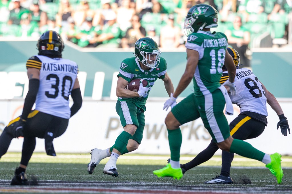Roughriders' Sexton back after being sidelined 12 weeks with broken fibula