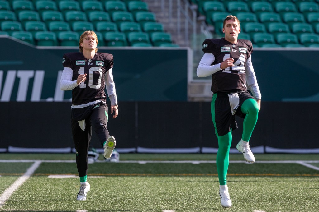 Roughriders quarterback room features complementary quartet