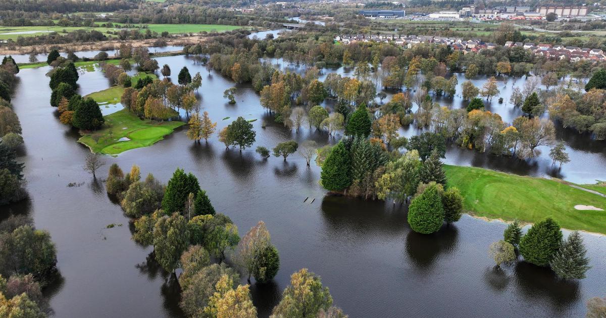 Dumbarton Golf Club submerged after Storm Boelo flooding