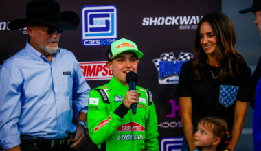 Brexton Busch gives the command to start the race before the Kyle Busch Classic at the Las Vega ...