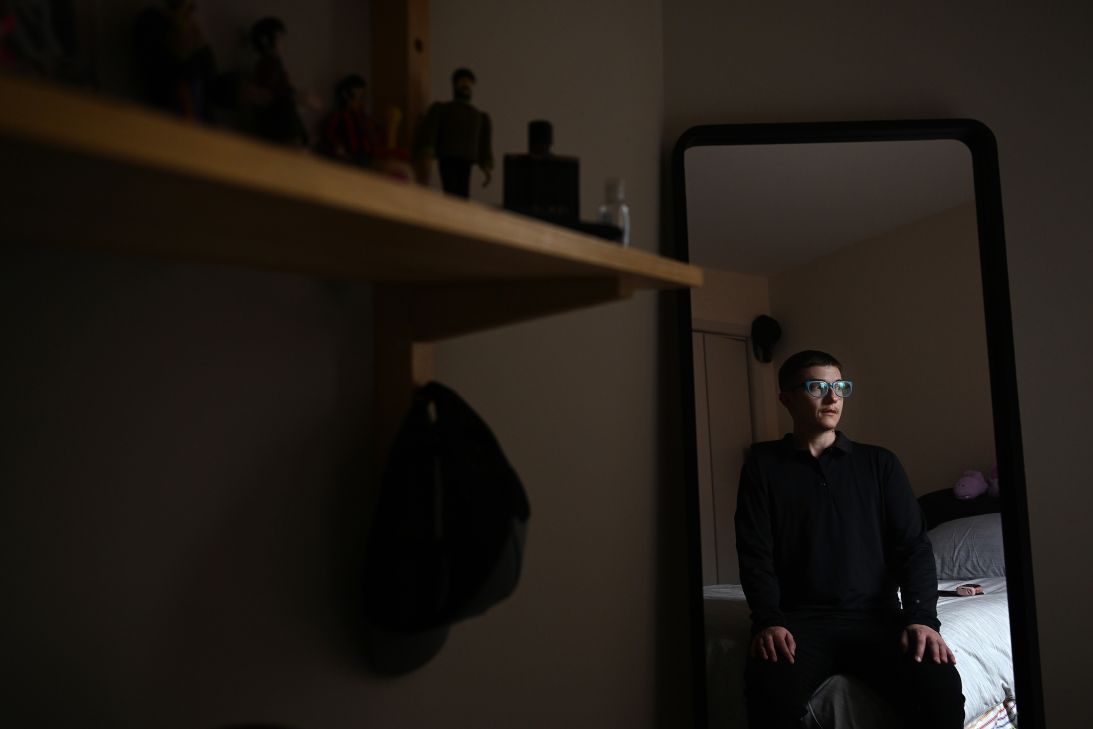 AJ Jasper poses for a portrait at his home in August.