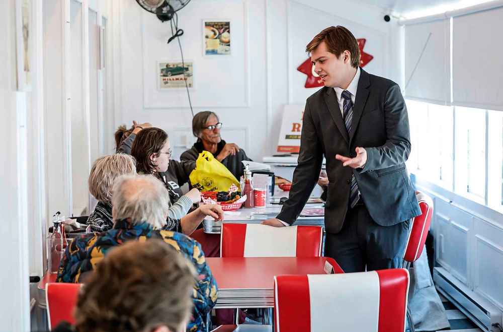 JOHN WOODS / FREE PRESS
Mayoral candidate Noah Redden says he is surprised by the amount of support he is garnering considering he isn't a public figure.