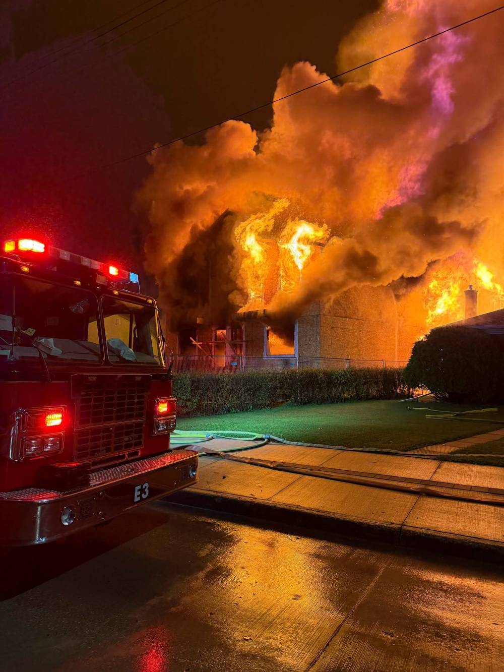 SUPPLIED
Photos shared on social media by the United Fire Fighters of Winnipeg show the structure engulfed in flames.