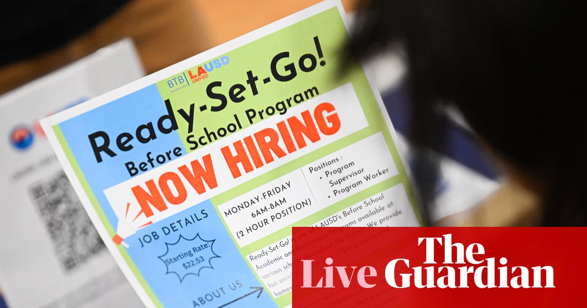 Top Democrats slam ‘Trump’s failing economic agenda’ after weaker-than-expected jobs growth – US politics live | US news