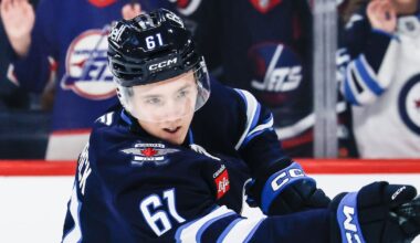 Winnipeg Jets rookie Viggo Björck overcomes pregame jitters to turn in solid NHL debut