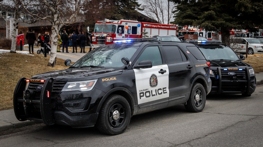 Calgary Fire Department and Calgary Police Service vehicles are seen in Calgary, Tuesday, April 14, 2020. THE CANADIAN PRESS/Jeff McIntosh