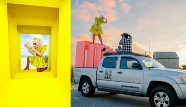 Behind-the-scenes photos from Jada and David's All About the Journey truck set across America