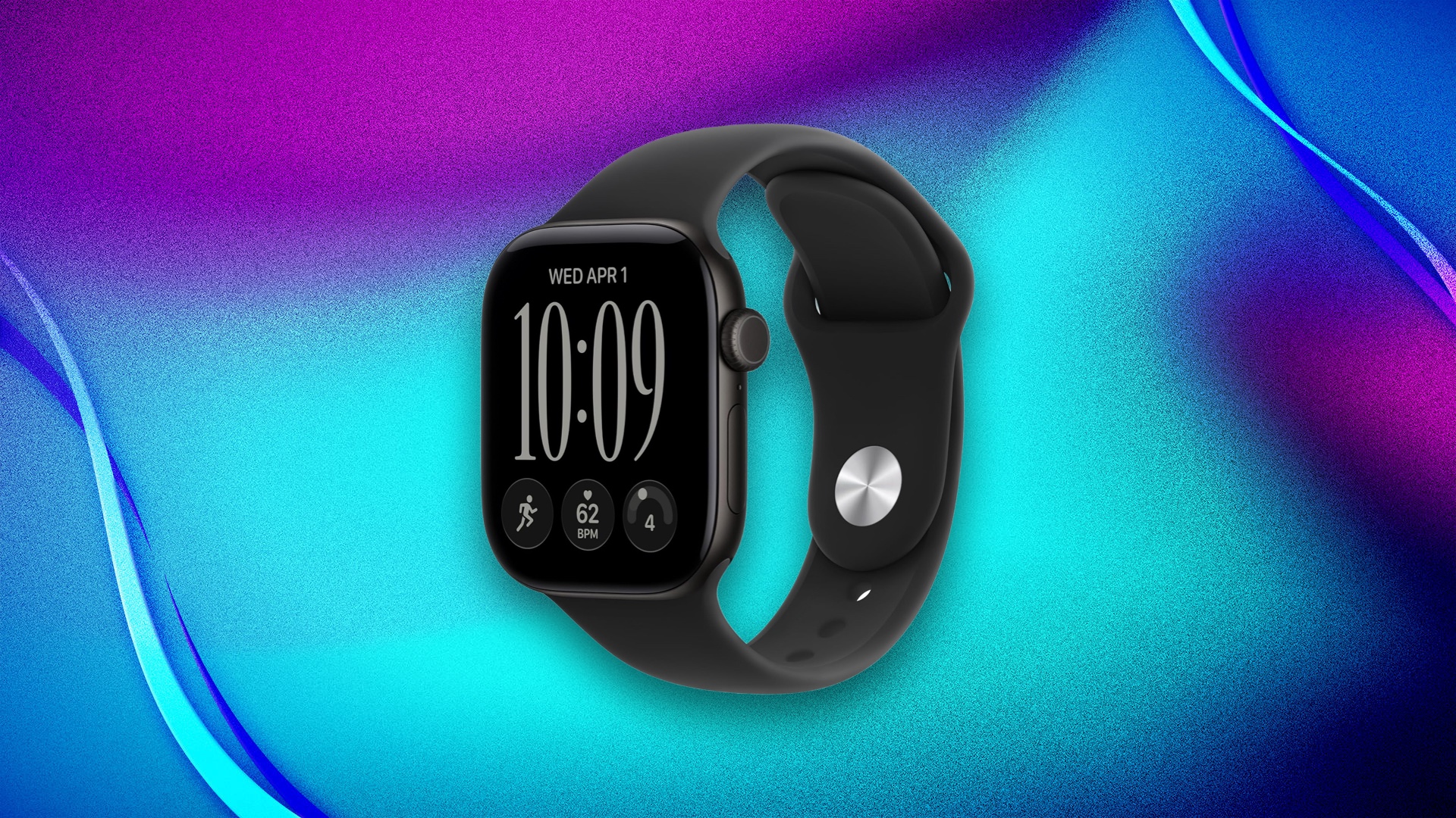 Apple Watch 12 on blue and purple background