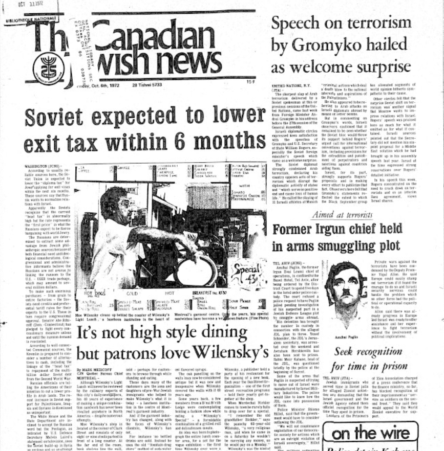 This week in history: The CJN paid homage to a beloved Montreal deli