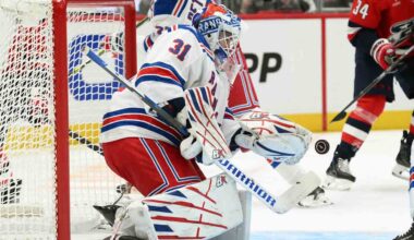 Rangers goalie Igor Shesterkin exits vs. Capitals with lower-body injury