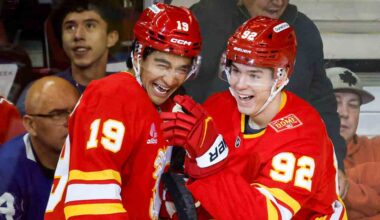 Gridin scores twice as Flames beat Maple Leafs for fourth straight win