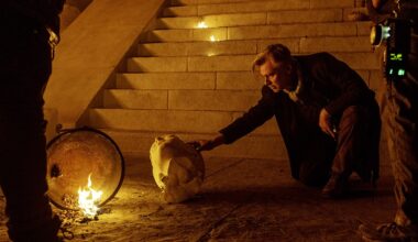 Director Christopher Nolan on the set of his film The Odyssey, written, produced, and directed by Christopher Nolan.