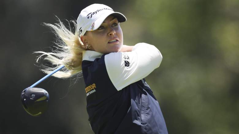 LPGA star Charley Hull follows her tee shot during the final round of the 2026 U.S. Women's Open at Riviera Country Club.