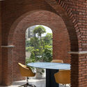 © Saurabh Suryan The Mortar House Offices / Logic Design + Build - Interior Photography, Arch, Chair, Table, Brick