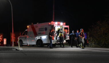 A man in his 60s has survived after being hit by a train in Surrey Tuesday, police say.