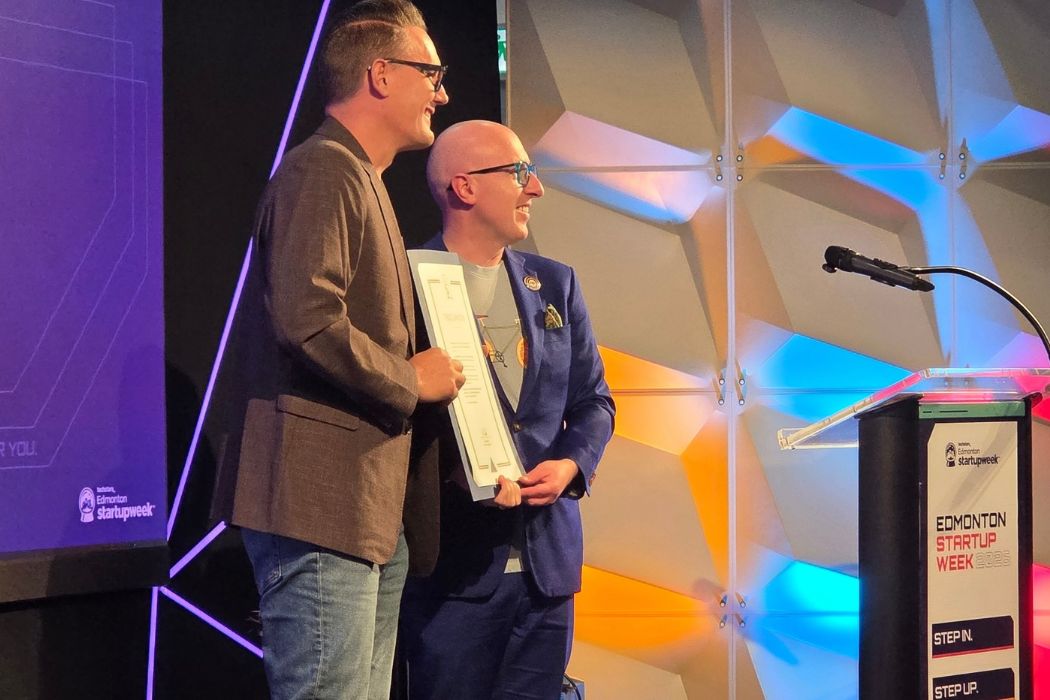 Mayor Andrew Knack and Edmonton Unlimited CEO Tom Viinikka.