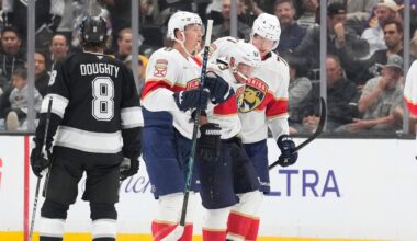 Panthers' Brad Marchand injures leg vs. Kings