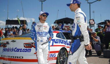 Kyle Larson and Cliff Daniels talk.