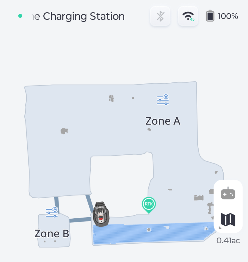 A screenshot of the Sunseeker app's zone-mapping process.