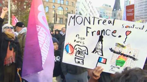 Montrealers rally to support ongoing student protests in France