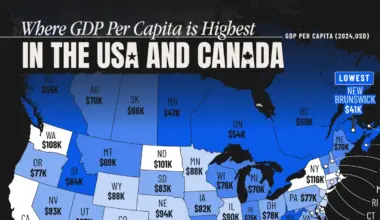 Every U.S. State and Canadian Province by GDP Per Capita