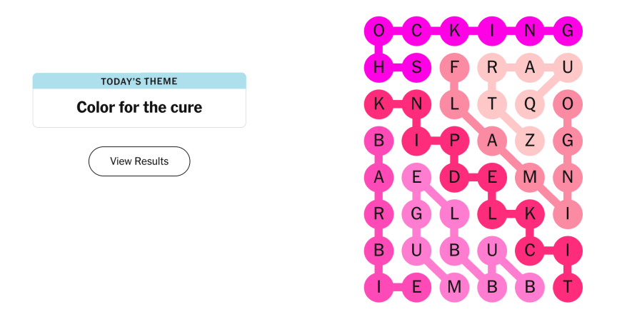 The completed NYT Strands puzzle for Oct. 7, 2026.