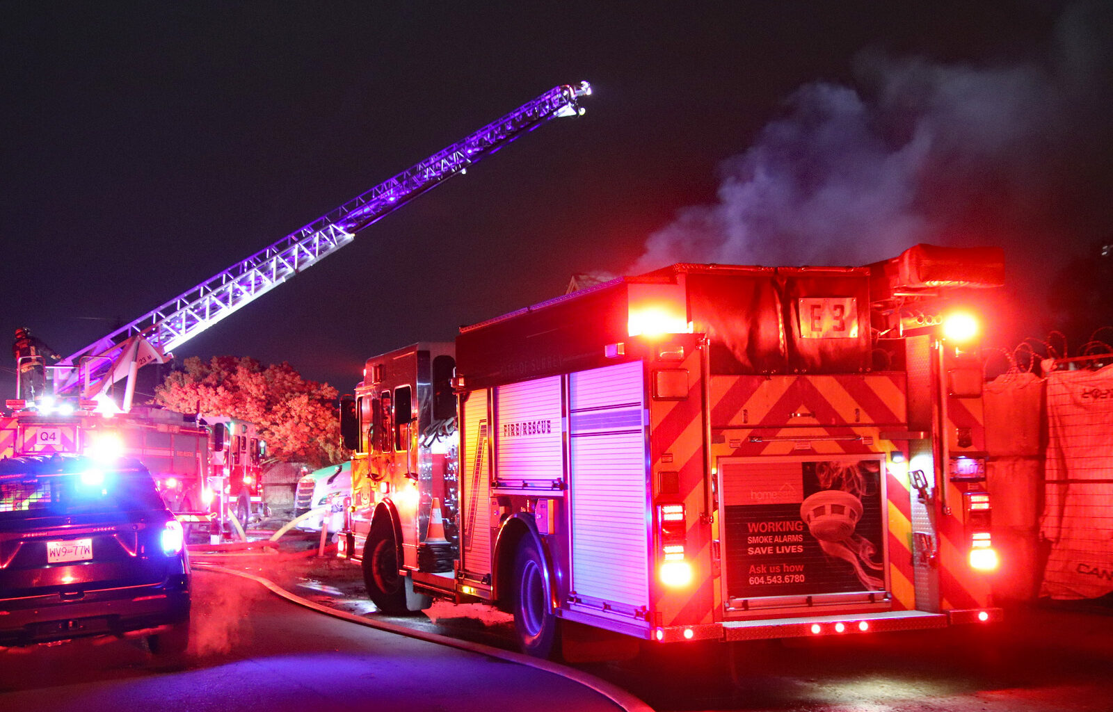 Fire crews battle blaze at Surrey house Thursday