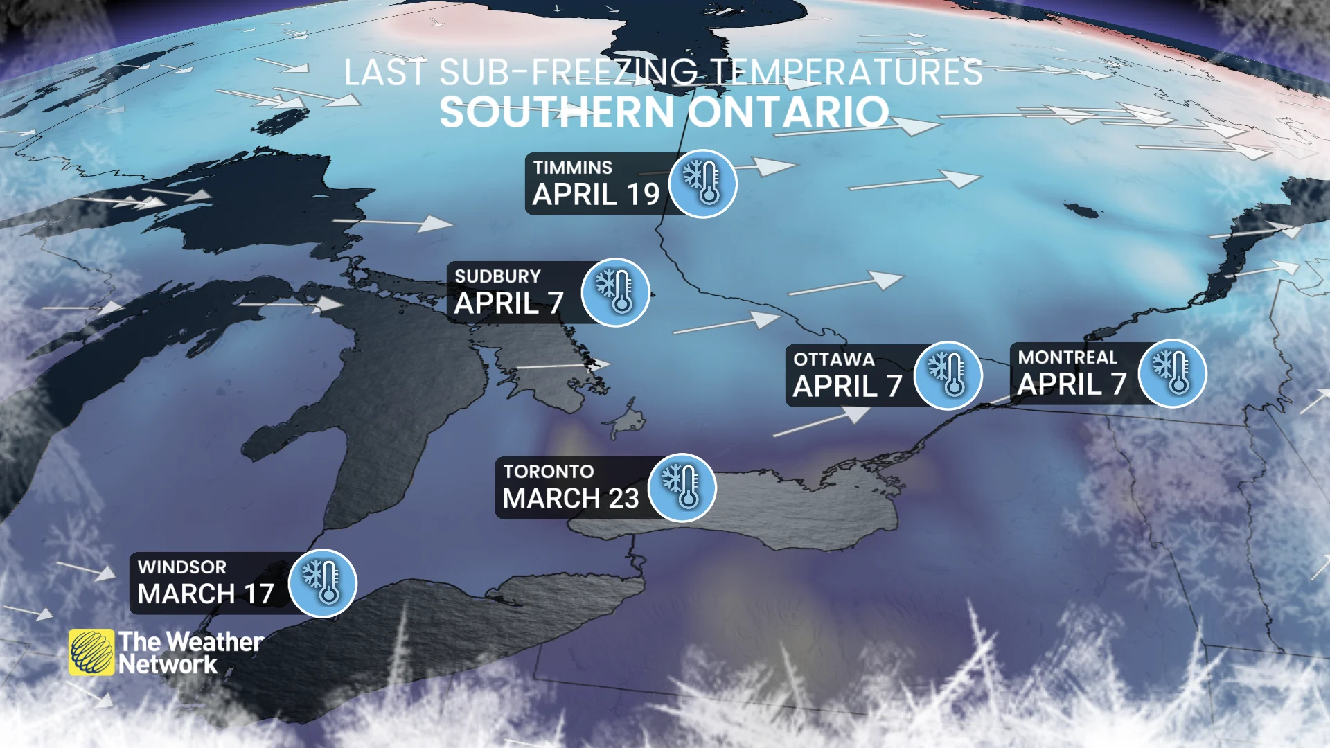 Ontario Quebec Last Freezing Temperature